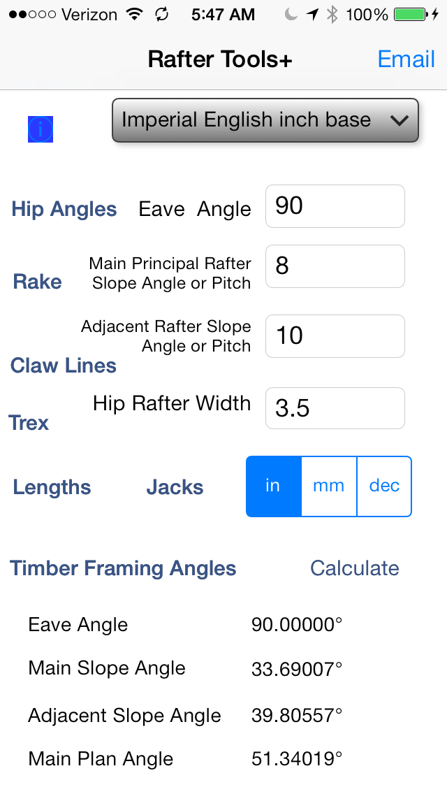 RafterTools+ for iPhone
